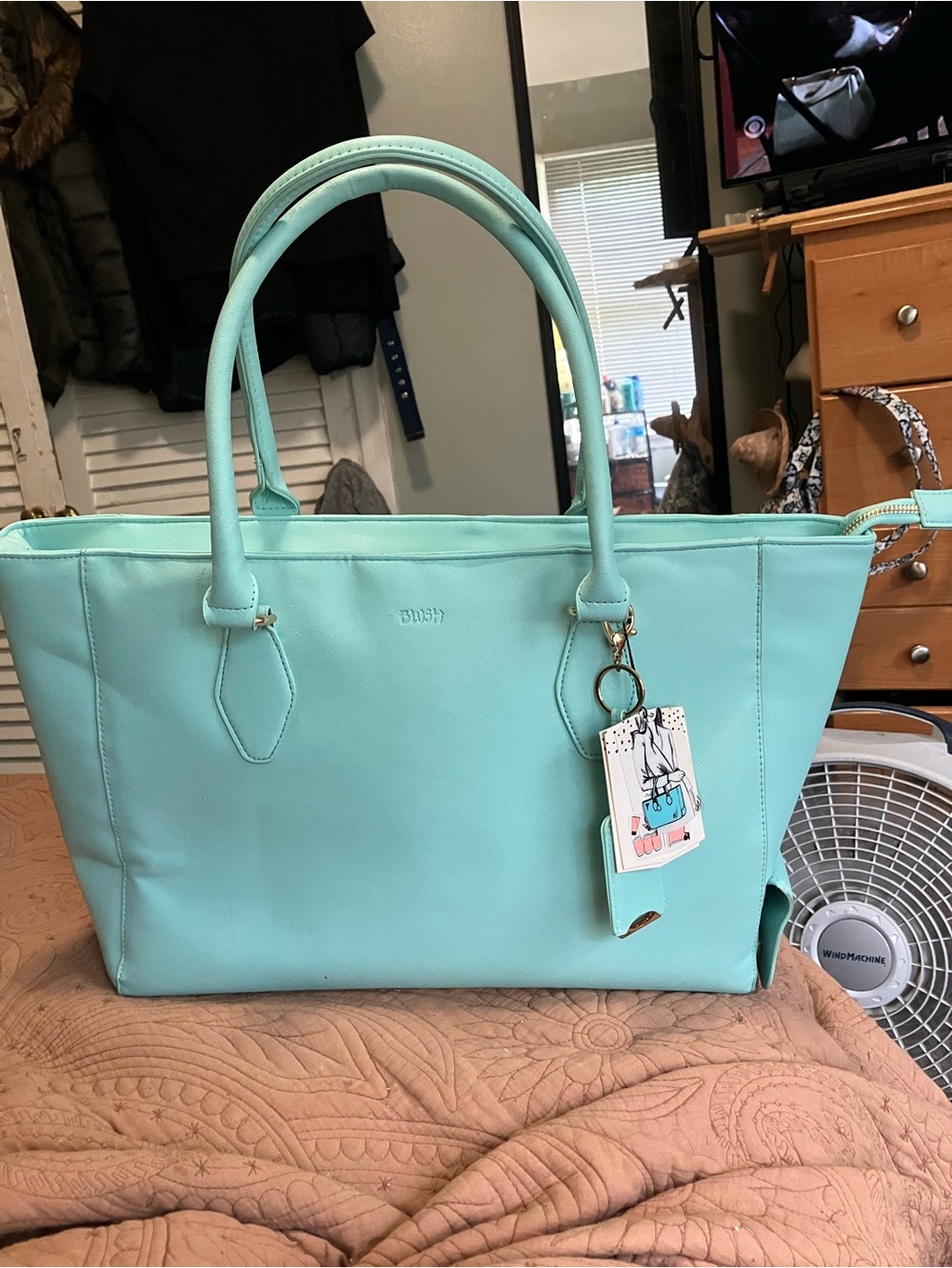 NWT Blush Insulated Aqua Tote in Light Blue Color